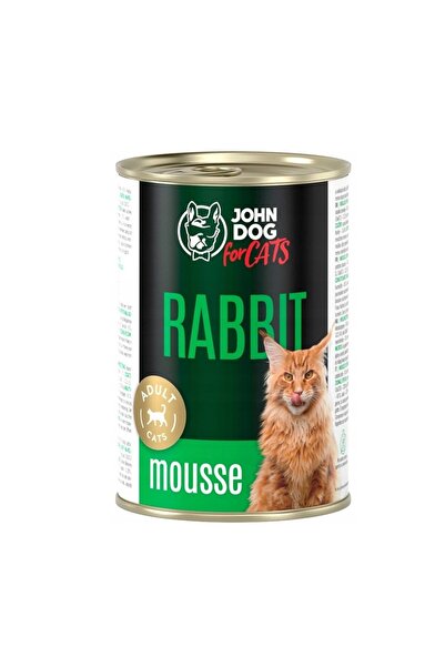 John Dog JD pentru pisici adulte cu iepure, conservă, 400g