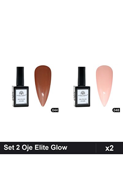 Makeup Set of 2 Global Fashion Elite Glow Semi-Permanent Nail Polish 15ml, Sh...