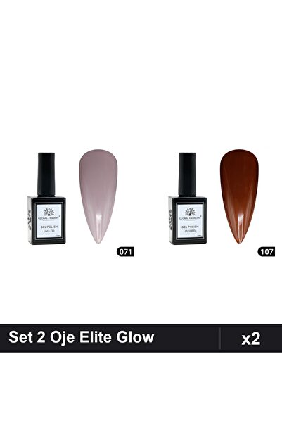 Makeup Set 2 Oje Semipermanente Global Fashion Elite Glow 15ml, Nuante 071 10...