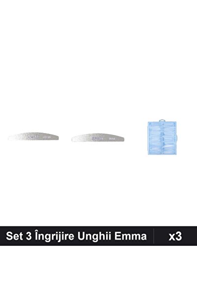 Makeup Set 3 Îngrijire Unghii Emma cu Pile 100/120 și 80/80, Tipsuri Reutiliz...