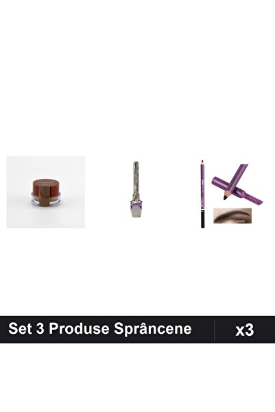 Makeup Set 3 Produse Machiaj Sprâncene: Gel Ruby Rose, Eyeliner Kiss Beauty, ...