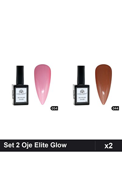 Makeup Set 2 Oje Semipermanente Global Fashion Elite Glow 15ml, Nuante 054 04...