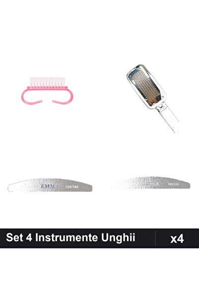 Makeup Set 4 Instrumente Îngrijire Unghii, Periuță Praf Pil Emma 100/180 150/...
