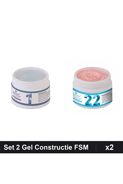 Makeup Set 2 Geluri de Constructie UV LED FSM 15g, Nuante 01 Transparent 22, ...