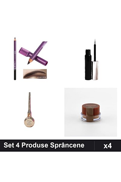 Makeup Set 4 Produse Machiaj Sprâncene, Creion Maro + Tuș Magnetic + Eyeliner...