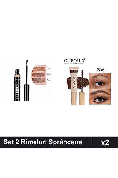 Makeup Set 2 Rimeluri Sprâncene Ruby Rose & Olibolla, Nuante Dark Chocolate, ...