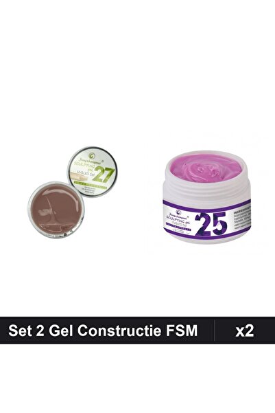 Makeup Set 2 Geluri Constructie UV LED FSM 15g, Nuante 27 25, Manichiura Prof...