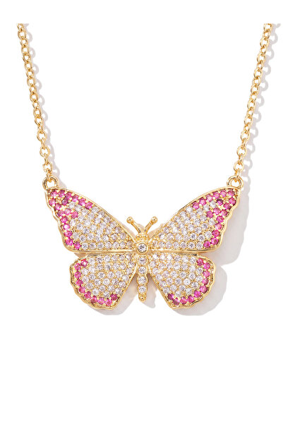 Atelier Duygu Pink Butterfly Necklace