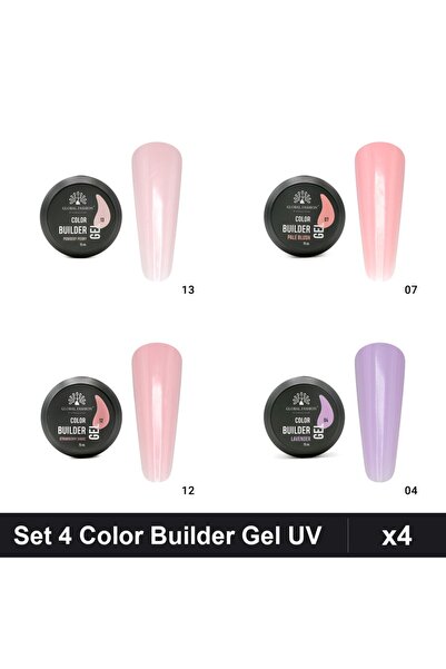 Makeup Set 4 Color Builder Gel UV 15g Global Fashion, Nuante Peony Blush Stra...