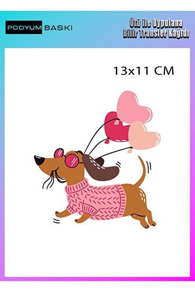 podyum baskı Sausage Dog Iron-On Textile Dtf Printing T-Shirt and Decoration ...