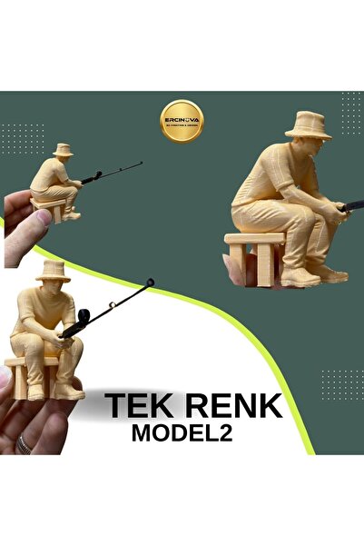 Ercinova Akvaryum Kenarı Balıkçı Adam Maketi – Oltalı Minyatür Dekor Figürü -2