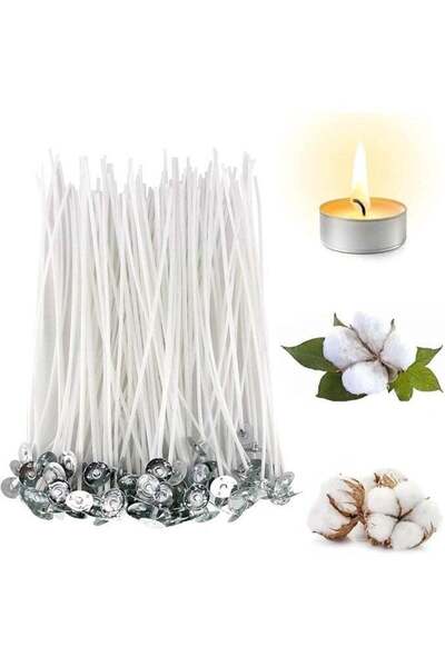 Mirfa Cotton Pre-Waxed Candle Wicks for Candle Making DIY - 15cm - 100 Pcs