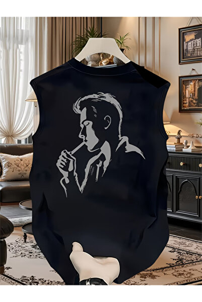valeriae bellanova Tricou fără mâneci pentru bărbați, supradimensionat, cu de...