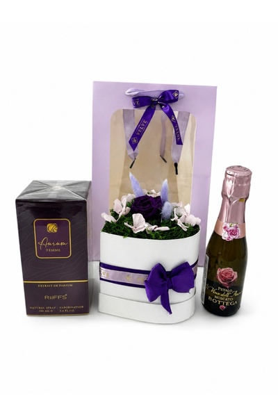 velve Pachet cadou, Riiffs Aurum Femme,aranjament trandafir criogenat mov in ...