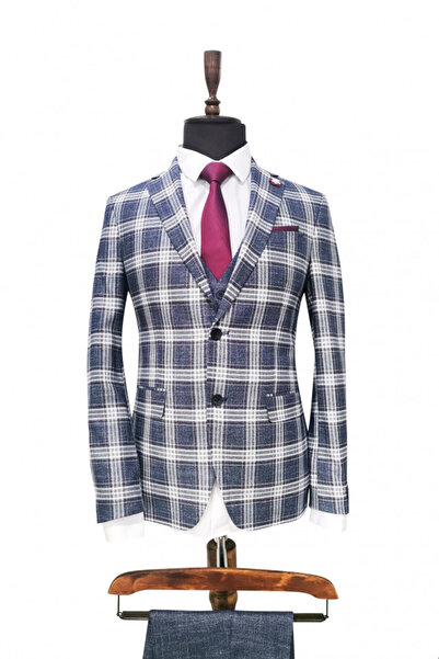 AMONCE Men's Slim Fit Timothy blue suit