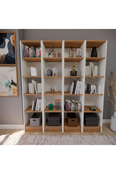 Ahsapazar Lora Kitaplık Serisi 160x35x180 CM MDF LAM