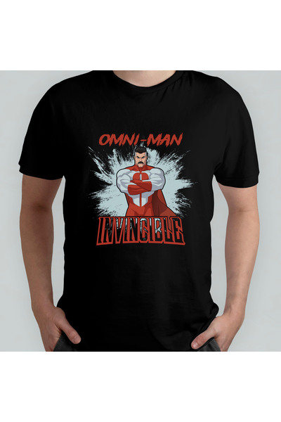 Pixxa Invincible Omni-Man Unisex 100% Cotton Crew Neck T-Shirt Model 1