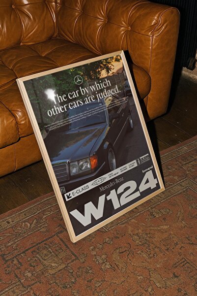 TabloRosa Ahşap Çerçeveli Modern Dekoratif Poster Tablo – W124 | Araba Koleks...