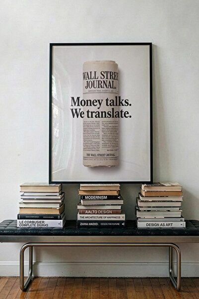 TabloRosa Siyah Çerçeveli Modern Dekoratif Poster Tablo – Money Talks | Motiv...
