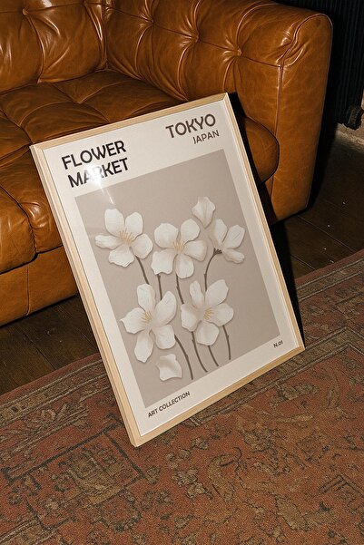 Ahşap Çerçeveli Modern Dekoratif Poster Tablo – Flower Market V2 | Mutfak Koleksiyonu