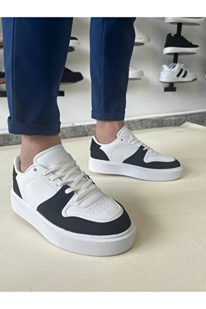 BESKAR KB 726 Kuback White Black Skin Pantofi casual pentru bărbați