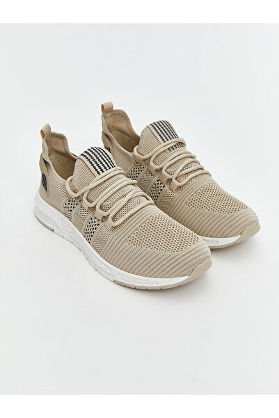 LC Waikiki Beige Lace-Up Mesh Detailed Men's Sports Shoes