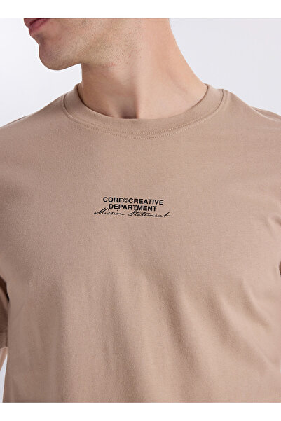 Jack & Jones Bej Erkek Regular Fit Yazı Baskılı T-Shirt 12307786 JCOEVERYDAY ...