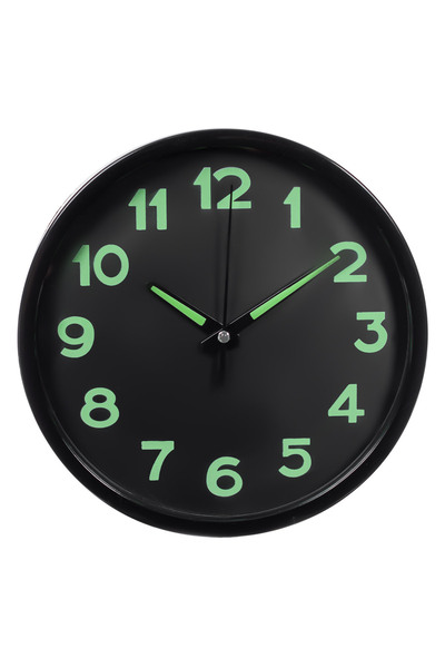 Zumzeria Ceas de perete decorativ negru fosforescent Ø20cm