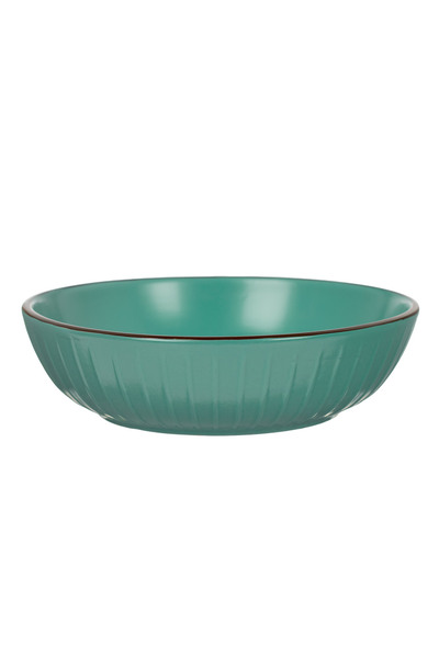OEM Deep Petrol Plate with Relief Stripe Design Ceramic Ø20cm
