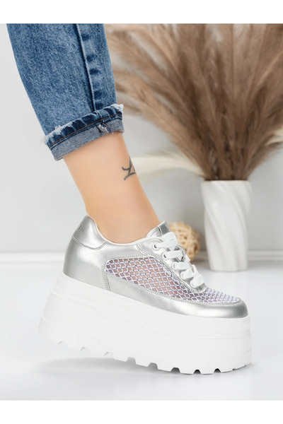 mei Women's Platform Sneakers 6208-35 Silver