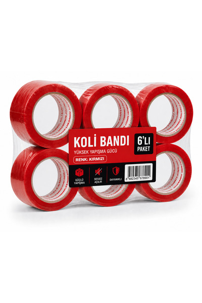 VenusPack Renkli Koli Bandı KIRMIZI 45X100 6 Adet