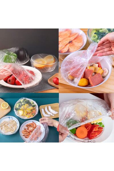 ARTC Fresh Keeping Food Covers Bags 100-Pieces Set, Transparent