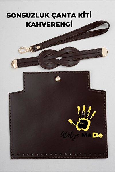 Atölye MaDe Faux Leather Knitting Kit - Infinity Model - Brown - a Must-Have ...