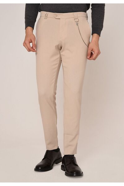 S13 Store Men's Slim Fit Fabric Trousers