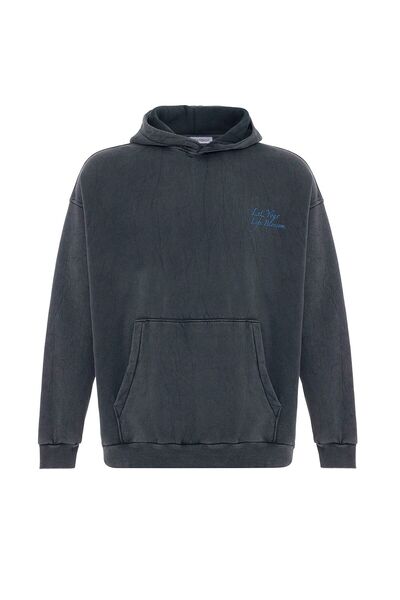 S13 Store Text Detailed Washable Oversize Sweatshirt