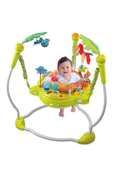 Little Learners - Jungle Jumperoo And 360-Degree Rotating Activity Center - G...