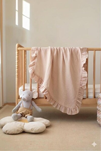 Çeyiz Diyarı Muslin Pleated Baby Blanket 90X100 cm Beige