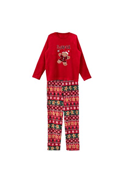 Zumzeria Set de pijamale de Crăciun din fleece pentru femei, verde și roșu, c...