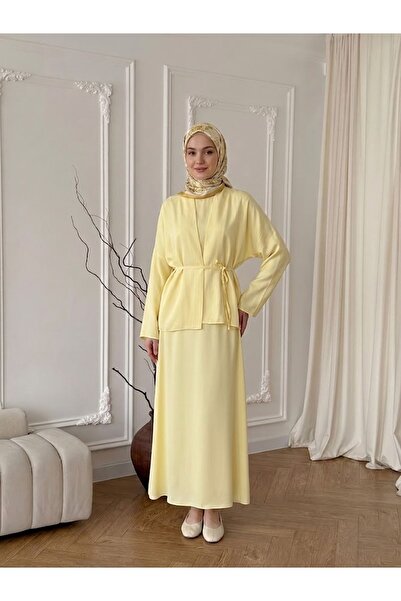 Lunsera Store فستان كوبرا مزدوج - أصفر