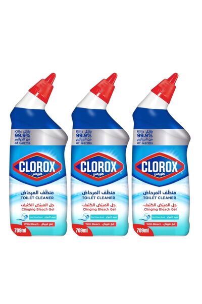 Clorox 3 علب كلوركس | منظف مراحيض ( جل المبيض الكثيف ) برائحة نسيم الأمواج مع...