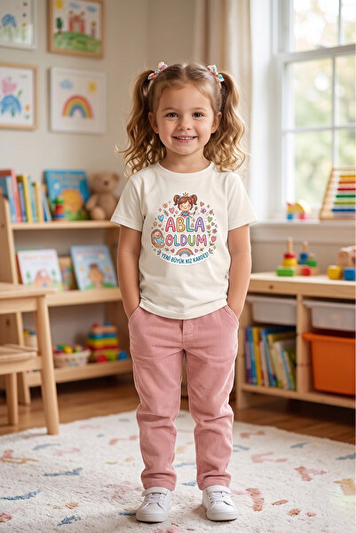 remonz Tricou pentru fete din bumbac 100% cu imprimeu Abla Oldum, cadou Siste...
