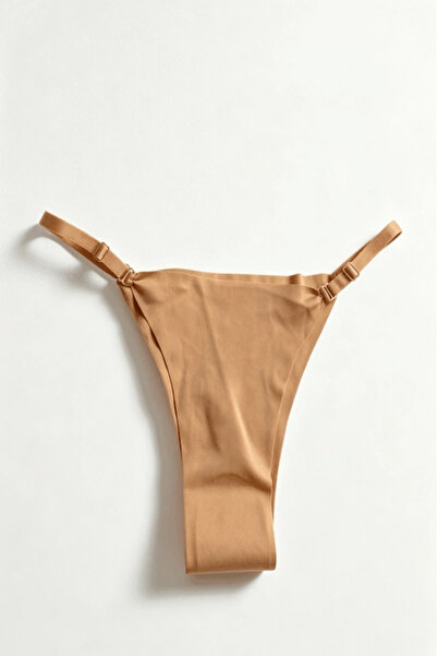 Gece İncisi Ten Laser Cut Adjustable Elastic Thong