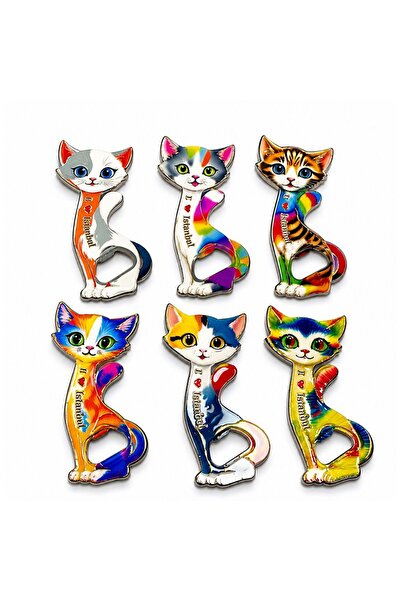 Store Kedi Tasarımı İstanbul Temalı Açacaklı Buzdolabı Süsü Magnet 14x7 Cm | ...