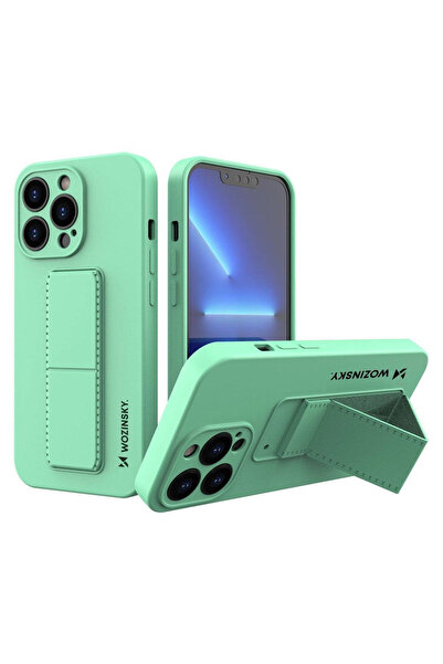 WOZINSKY Husă din silicon cu suport pentru iPhone 13 mini, culoare mentă