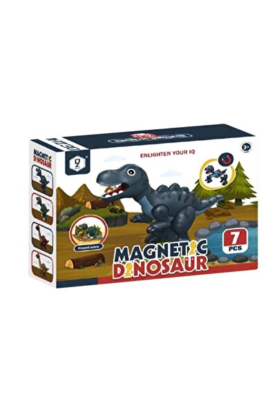 DEZHI Joc constructii magnetic, dinozaur, 7 piese