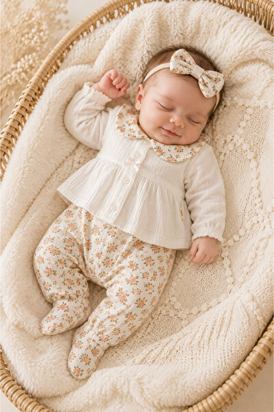 BYS BABY FASHION Mevsimlik Müslin 10 Parça Yenidoğan Kız Bebek Hastane Çıkış ...