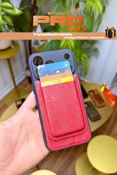 CüzCan iPhone 17 Pro MAX Uyumlu Hakiki Deri Magsafe Kartlıklı Premium Kılıf -...