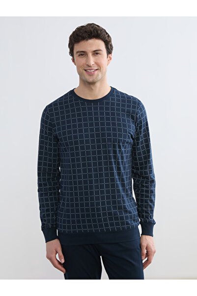 LC Waikiki Мъжки пижамен комплект Navy Standard Pattern
