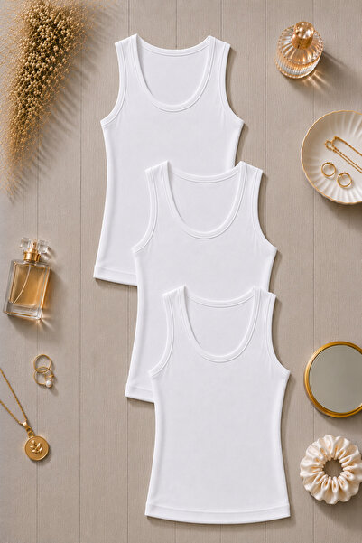ROZELT Women's White Modal Strappy 3-Piece Undershirt