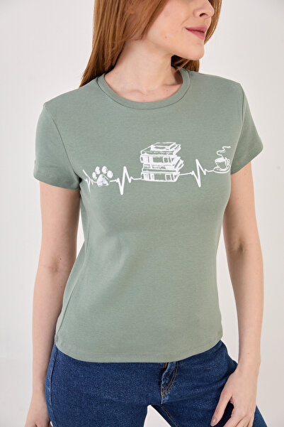 ZAZZONİ Printed Short Sleeve Women's T-Shirt